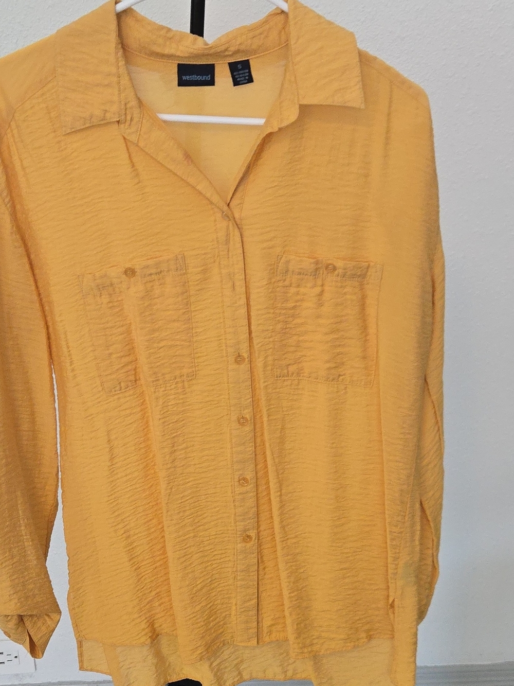 Westbound Yellow Textured Button-Down Shirt